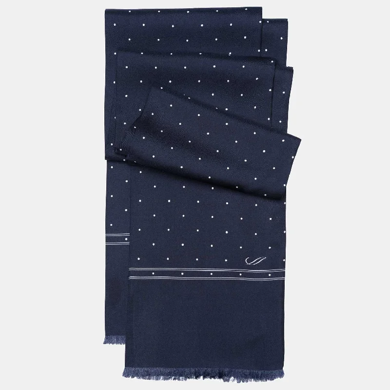 Savona - Slim Silk Scarf - Midnight Blue