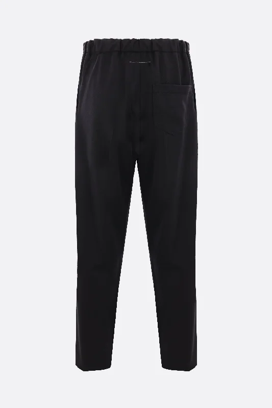 straight-leg wool blend trousers