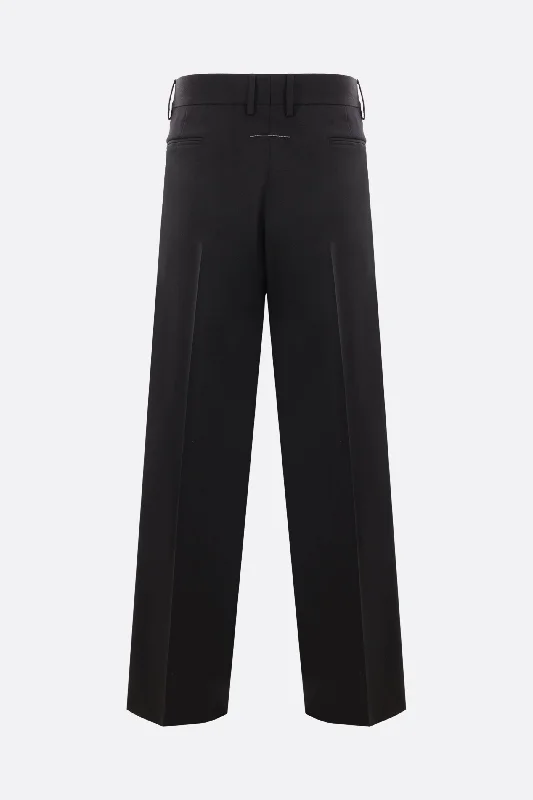 wool blend trousers with satin band