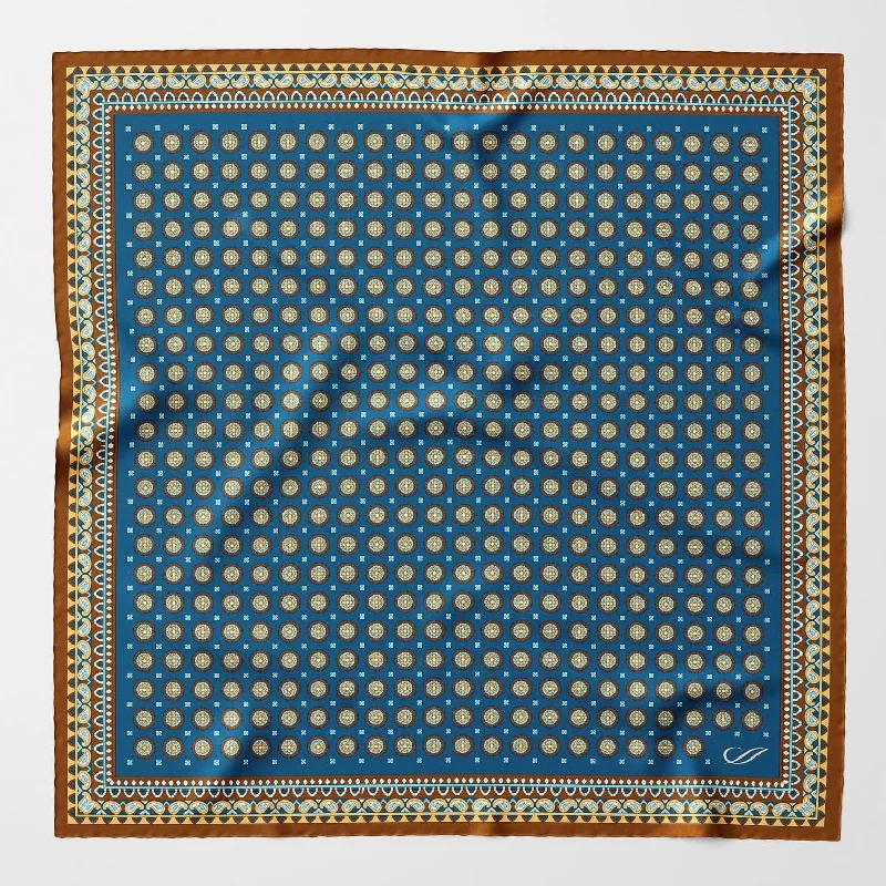 Toscana - Hand Rolled Silk Neckerchief - Prussian Blue