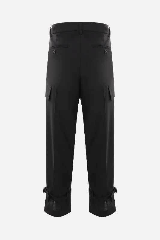 wool blend cargo trousers