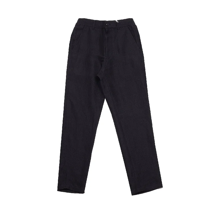 Sage De Cret Herringbone Tumbler Tapered Pants in Black