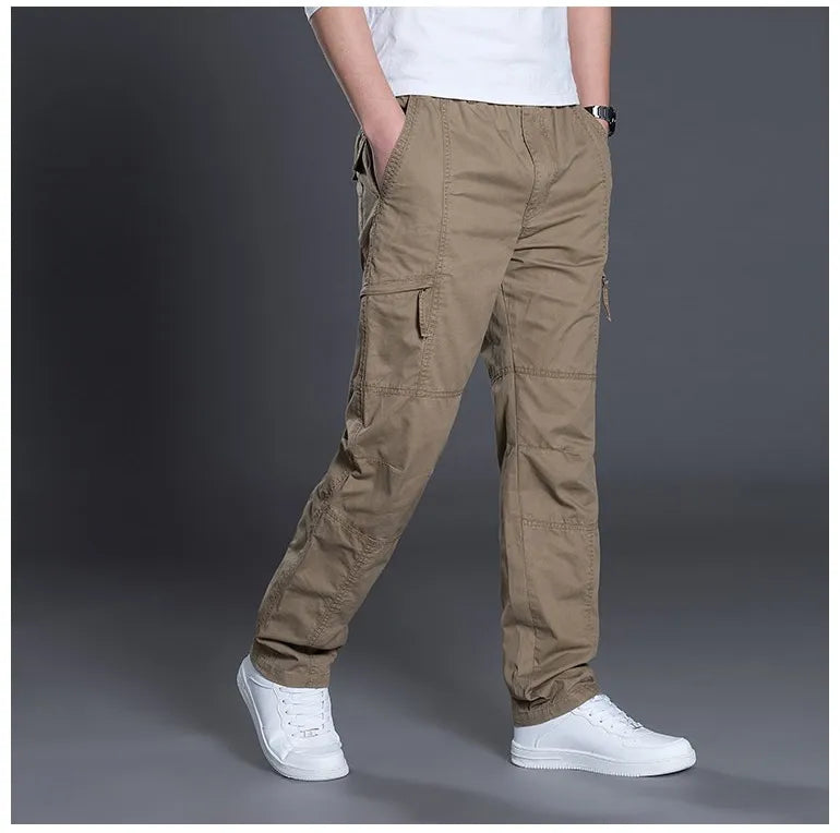 SUMMER AUTUMN FASHION MEN PANTS CASUAL COTTON LONG PANTS ( Pack of 2 )