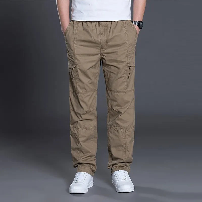 SUMMER AUTUMN FASHION MEN PANTS CASUAL COTTON LONG PANTS ( Pack of 2 )