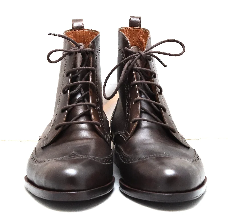 Wingtip derby brogue boot  | choc | calf