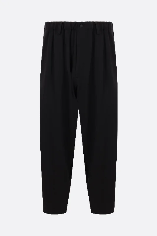 straight-leg wool trousers