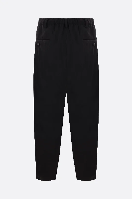 straight-leg wool trousers