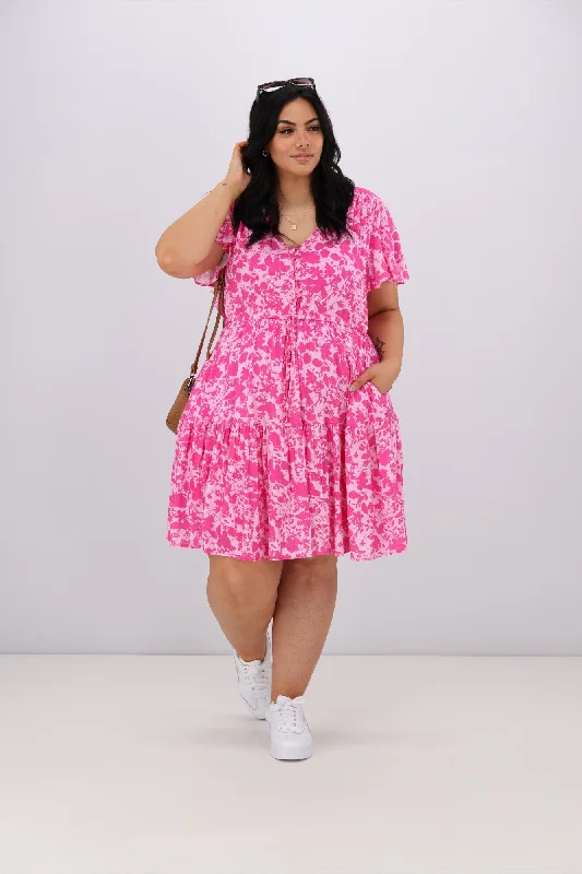 Sunday Boho Eliana Dress Pink Floral