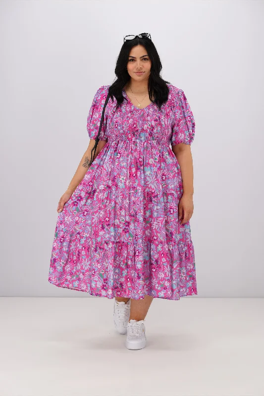 Sunday Boho Jasmine Dress Pink Floral