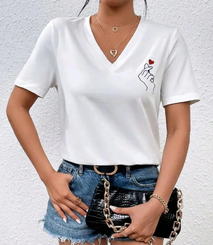 V-Neck women tshirt regular fit