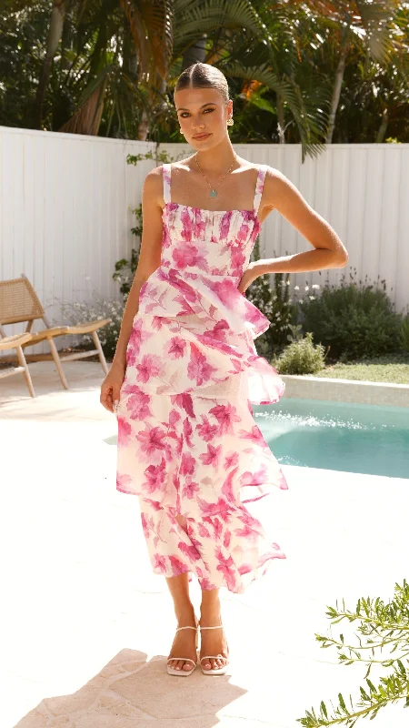 Indi Maxi Dress - Pink Floral