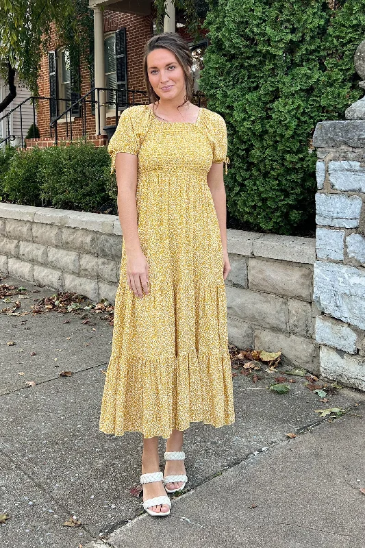 The Kennedy Leopard Print Dress in Mustard (FINAL SALE)