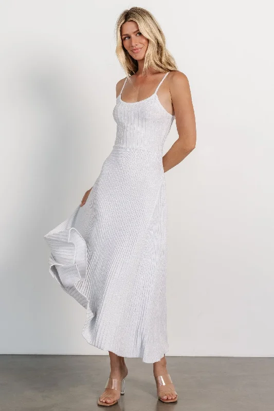 Adair Knit Dress | Silver Shimmer