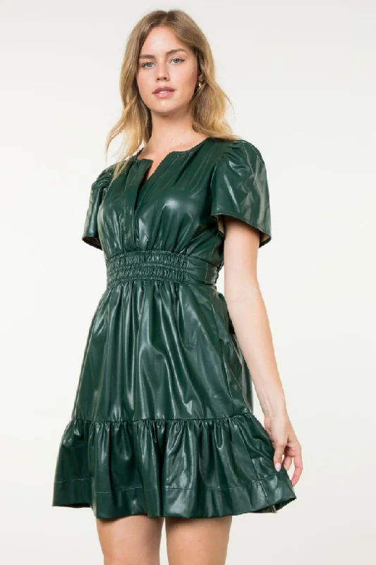 Madison Vegan Leather Swing Dress