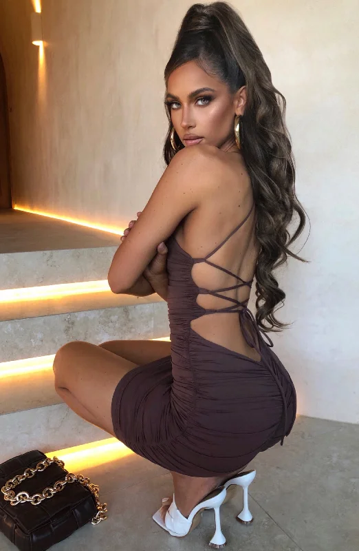 Sabrina Mini Dress - Chocolate