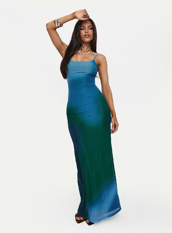 Amoret Maxi Dress Blue / Green