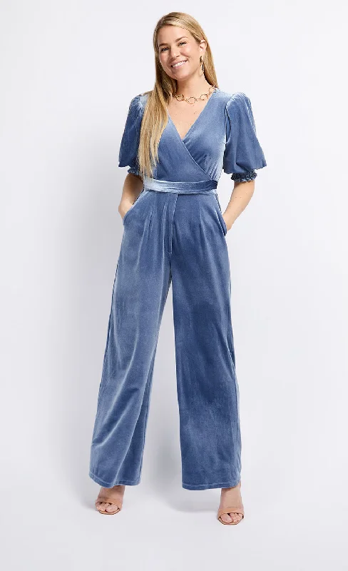 Blue Velvet Jumpsuit by Vogue Williams