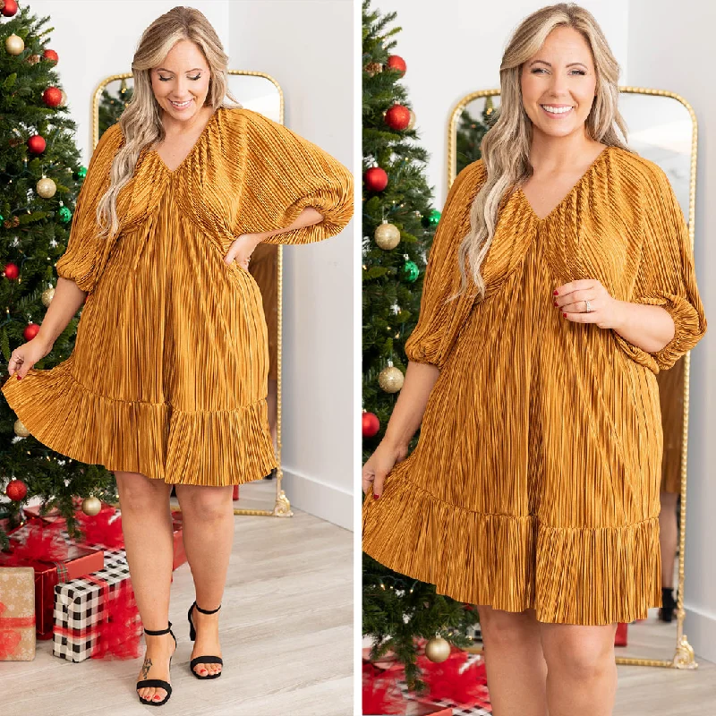 Midas Touch Dress, Gold