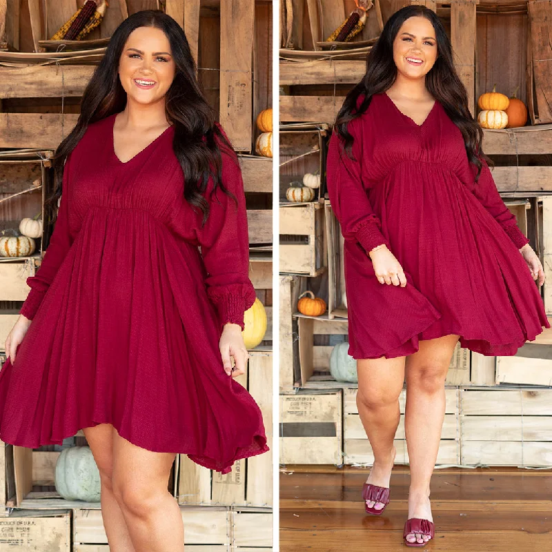 Strawberry Fields Dress, Burgundy