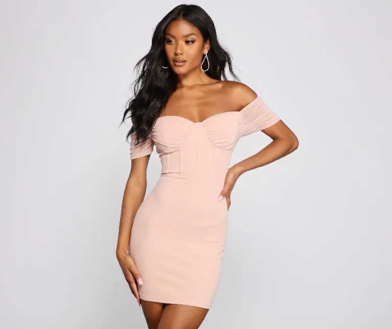 Sweet And Stylish Off-The-Shoulder Mini Dress