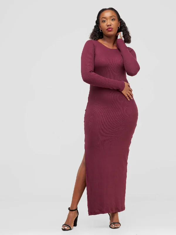 Zia Africa "Made of Love" Maxi Bodycon - Burgundy