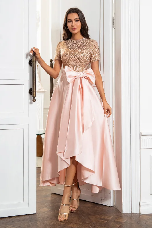 Blush Mother of the Bride Dress with Sequins